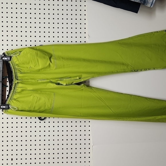 𝅺chic flex scrub pants women's Size XS green elastic waist - Picture 1 of 6